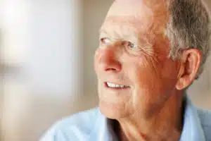 Elderly man suffering from How Wet Age-related Macular Degeneration