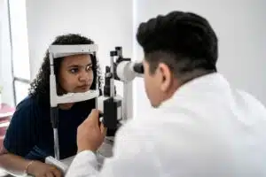 Eye Doctor Examining the patients eye