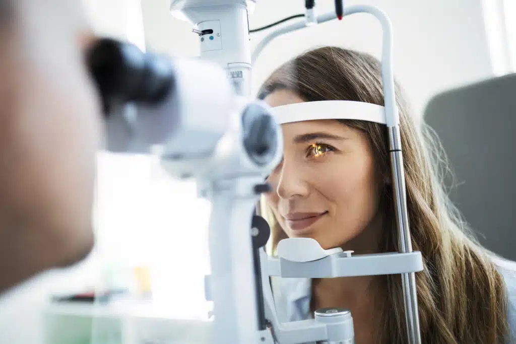 ophthalmologist Checking the eye vision